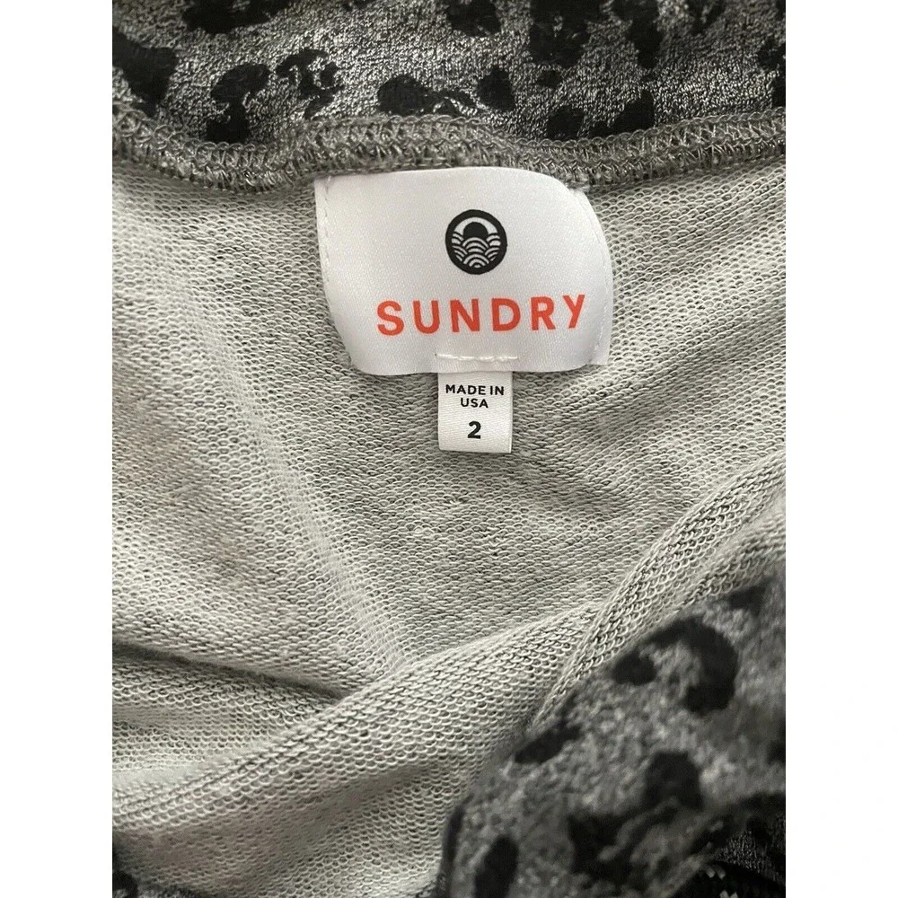 Sundry Cheetah Leopard Animal Print‎ Pattern Mini Saturday Skirt Black Gray 2
